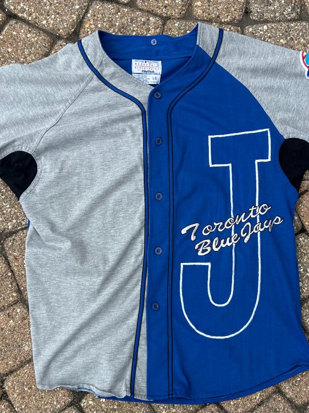 Vintage 90s Starter Toronto Blue Jays MLB Baseball Button Down Jersey Size Large
